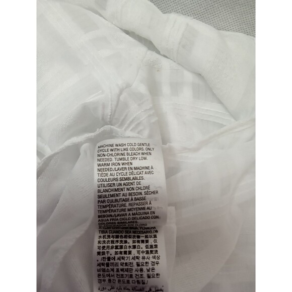 Alfani Women Lg White Short Sleeve V Neck Sheer Blouse - Picture 11 of 11